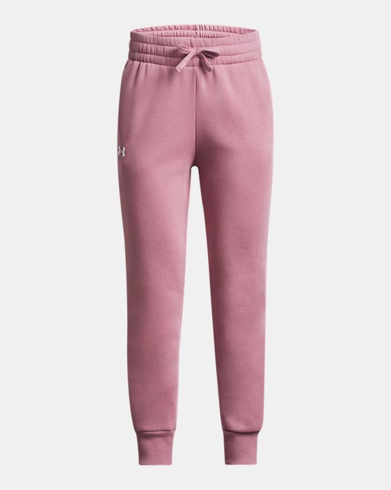 Pantalones de entrenamiento UA Rival Fleece para niña, Pink, pdpMainDesktop image number 0